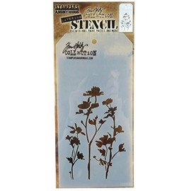 Stampers Anonymous THS-035 Tim Holtz Layered Wildflower Stencil, 4.125 x 8.5