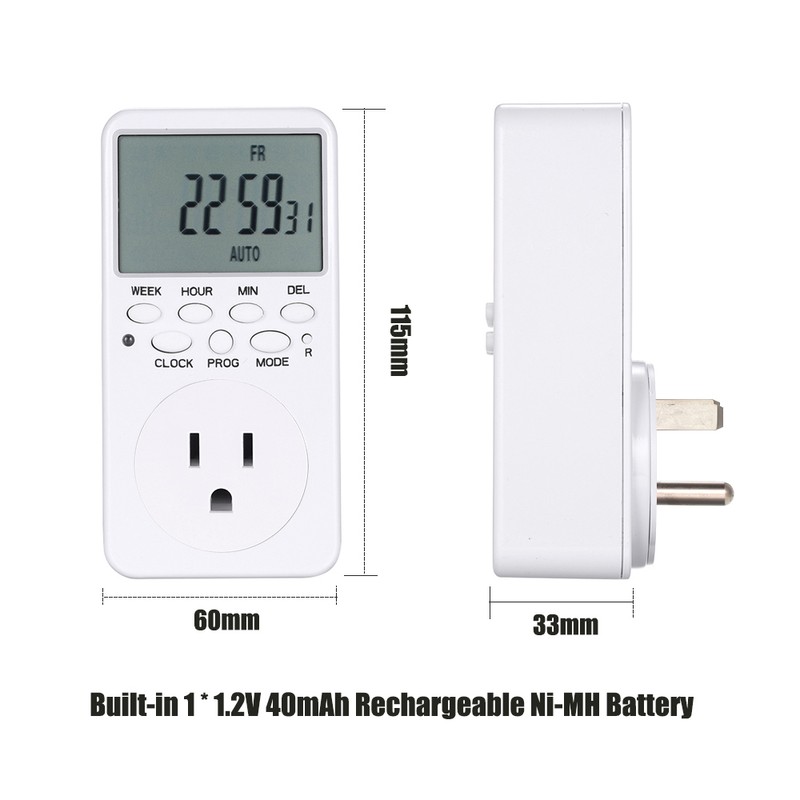 Digital Timer Switch Socket LCD Display Plug-in Programmable Time Switch