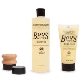 Boos Block - Olio per Taglieri in Legno - Mystery Oil (473 ml) + Board Cream (148 ml) - Set di Manutenzione per Superfici in Legno - Pack of 2