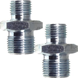 APUK 2x Hydraulic Adaptor 1/4 Male - 3/8 Male BSP Set Replacement for Fiat John Deere JCB Tractor