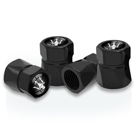 4Pcs Car Tire Valve Stem Caps, Tires Air Caps Cover Corrosion Resistant Tire Valve Cap Accessory for Maserati Quattroporte, Ghibli, Levante All ModelsWheel Cap MSLD_Black