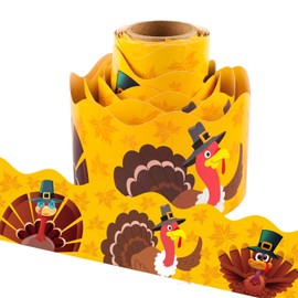 Thanksgiving Turkey Theme Bulletin Board Border Trim for Classroom Decoration 36 Feet