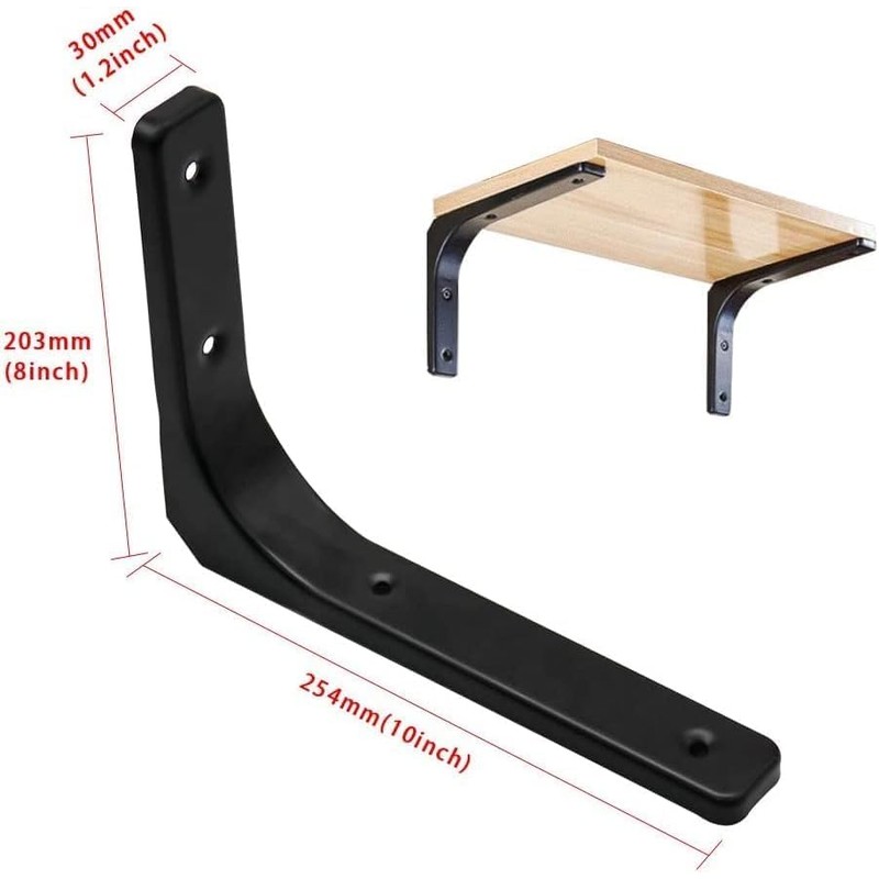 HTRTRR Shelf Brackets, 4 Pack Heavy Duty Wall Mounted L