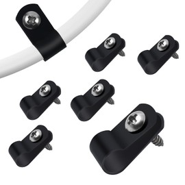 Aroidful Pack of 100 Black R Cable Clips, 6.4 mm Nylon Cable Holder, Plastic Wire Clips with Screws, Screwable Cable Clip for Wire, Cables, Lines and Cable Duct Kit (0.25 Inches)