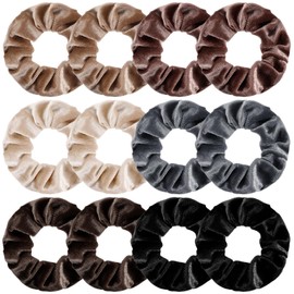 Piriuuo 12 Pcs Satin Scrunchies, Silk Scrunchies for Women Soft Hair Scrunchies Colorful Hair Bands No-Damage Hair Ties to Prevent Frizz & Breakage Elastics Ponytail Holders Hair Accessorie