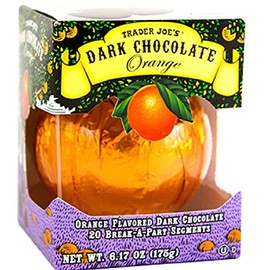 Trader Joe's Seasonal All Natural Dark Chocolate Orange with 20 Break-apart Segments / No Artificial Colors or Flavors / No Preservatives,6.17 ounce