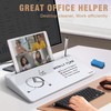 SELEAD Desktop Glass Whiteboard with Organizer & Built-in Mirror, Small