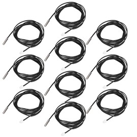 10Pcs Thermistor Sensor NTC Temp Probe 5x25mm Cylindrical Head 2 Meters Cable Length10K B3435