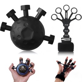 Finger Grip Strengthener Set of 2 Hand Grip Strengthener Finger Exerciser Grip Tool Stress Relief Ball Adjustable Hand Grip Strengthener Ergonomic Design for Men Women Muscle Training Rehab