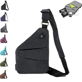 ocalil Anti Theft Travel Bag,Crossbody Travel Bag, Sling Bag Travel Crossbody Bag for Women Men (right shoulder, black)