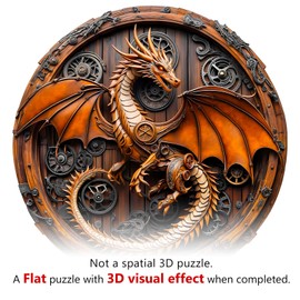 Wooden Puzzles for Adults, Mechanical Dragon Wooden Jigsaw Puzzle for Adults, Wood Puzzles Adult, Unique Animal Shape, Gifts for Friends and Family, Wall Art Canvas Puzzle (XL -17.3*17.2in -550 pcs)