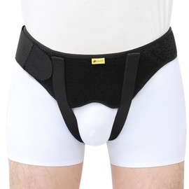 Inguinal Hernia Belt Truss for Single/Double Inginal or Sports Herniation Unisex Herniated Support Belt with 2 Removable Compression Pads Comfortable Material for Men and Women (DELITAL) (L)