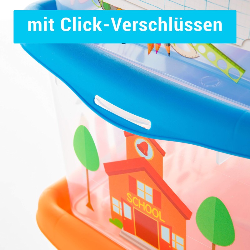 Children's Storage Boxes with Lid and Handle 4 Litre Transparent