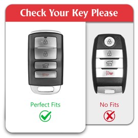 WORCAS TPU Smart Key Fob Case Protective Cover Compatible with Kia 2014-2019 Cadenza, 2015-2018 K900 K7 K9,4 Button Keyless Entry Remote Accessories(Red)