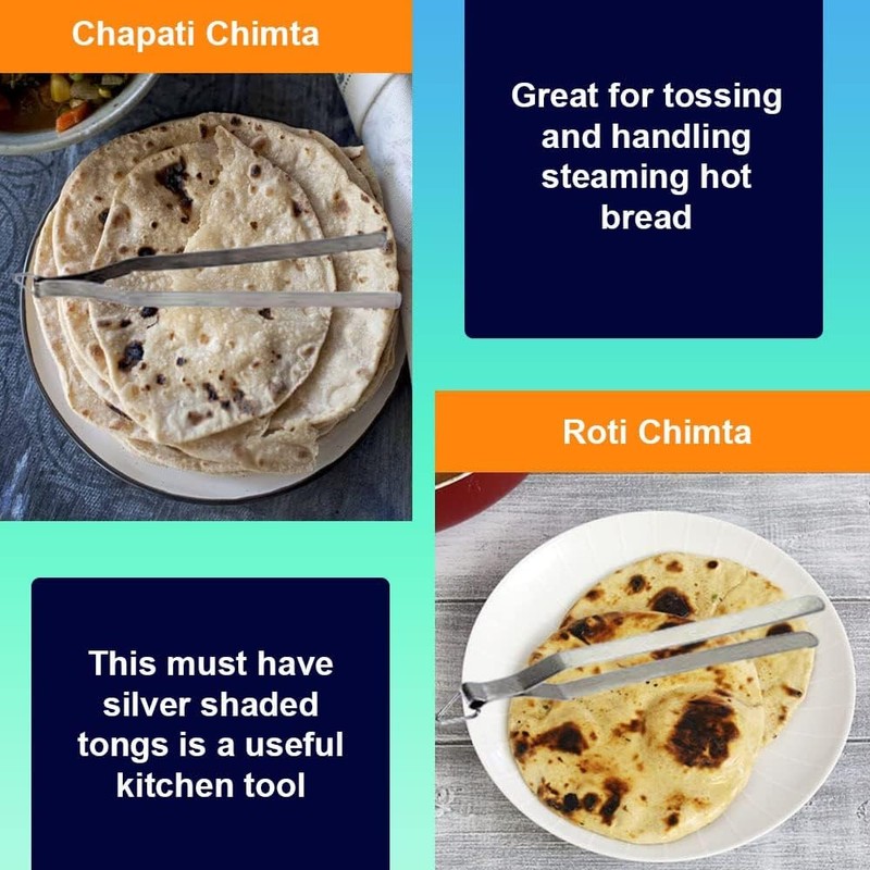 Garden Of Arts Stainless Steel Tong Roti Chapati Chimta/Chipya/Pakad