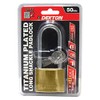 Dekton DT70139 50MM Long Shackle Titanium Plated Iron Padlock, Bronze