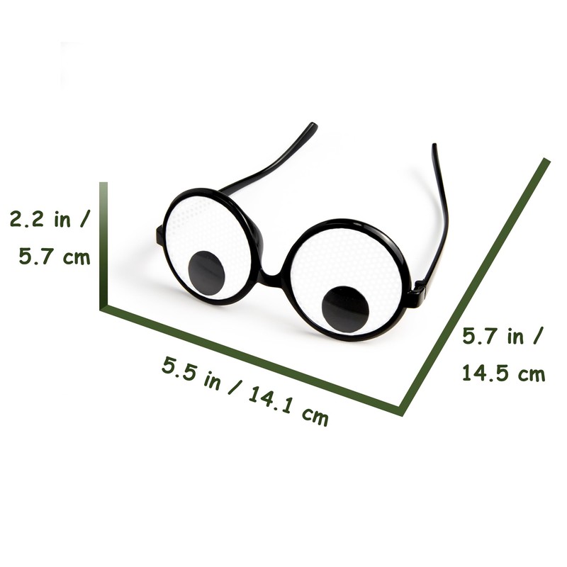 HOHAJIU Googly Eyes Glasses, Funny Glasses Pranks Toy, Novelty Shaking
