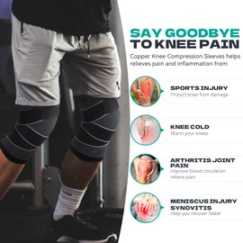 Adjustable Knee Brace for Women Men 2 Pack, Knee Compression Sleeve for Knee Pain, Arthritis, Running,Sports and Recovery Support, L