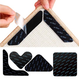 Reusable Rug Corner Gripper Pads for Keeping Rug Edges Flat – Washable Anti-Curling Pads for Everyday Home Rug Organization
