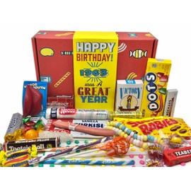 RETRO CANDY YUM ~ 1963 63rd Birthday Gift Basket Box of Nostalgic Candy From Childhood For 63 Year Old Man or Woman Born 1963 Jr