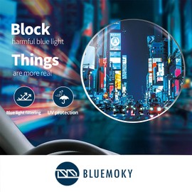 BLUEMOKY Blue Light Blocking Reading Glasses for Women Men, Small Retro Square Reader Computer Glasses