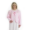 Slenderella Ladies Polar Fleece Ribbon Tie Bed Jacket Floral Embroidered