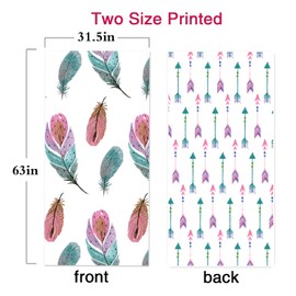 Quick Fast Dry Thin Sand Free Beach Towel Super Absorbent Two Side Printed Oversized Large Blanket for Travel Pool Swimming Bath Camping Yoga Girls Women Men Adults (Feathers and arrows, 63'' x 31'')