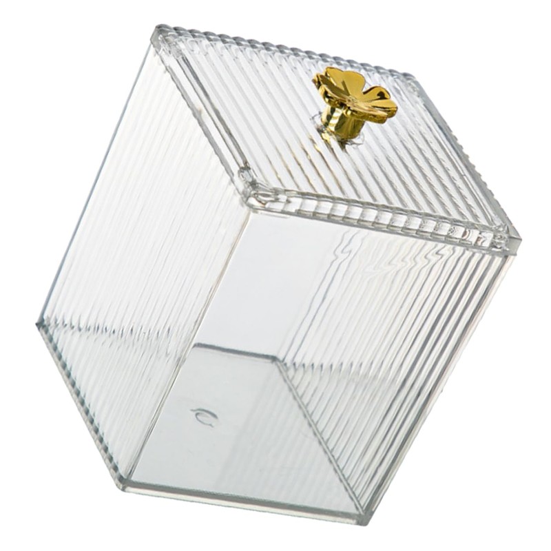 CAXUSD 2pcs Cotton Pad Holder Transparent Cosmetic Organizer for Makeup