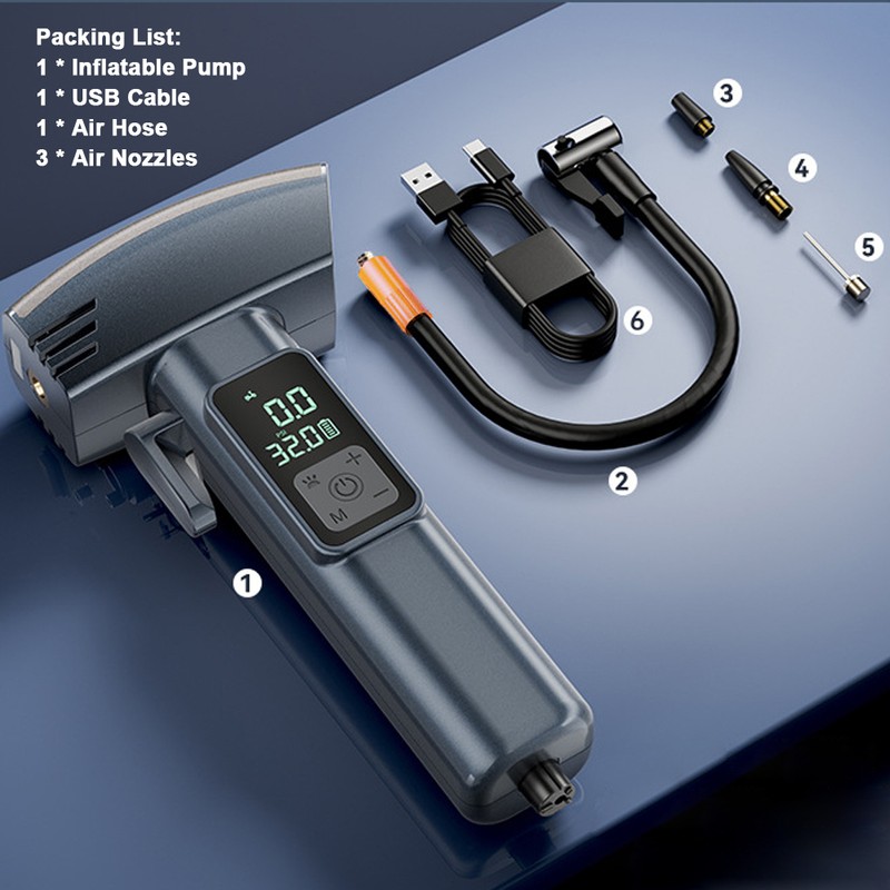 6in1 Car Wireless Inflatable Pump Portable Tire Inflator Intelligent Window