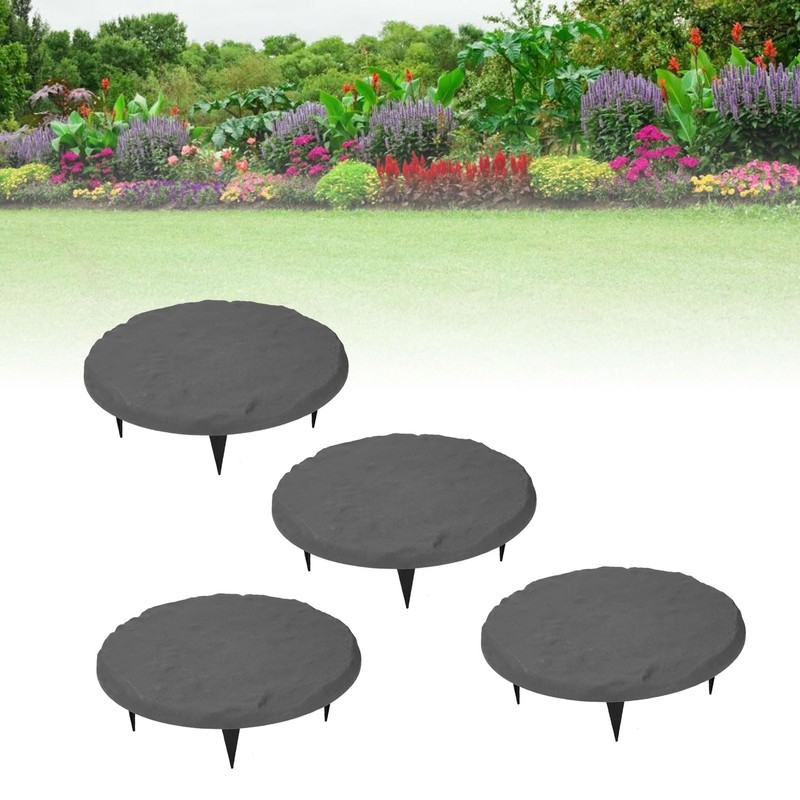 Outdoor Step Stones, Stepping Stones with Ground Stakes, Polypropylene Resin