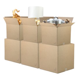 The Boxery Moving Boxes 10-Pack Small | 15x10x10 inch Brown/Kraft Corrugated Cardboard Packing, Moving & Storage for Business/Home – Durable - Eco-Friendly, Recyclable - Made in the USA