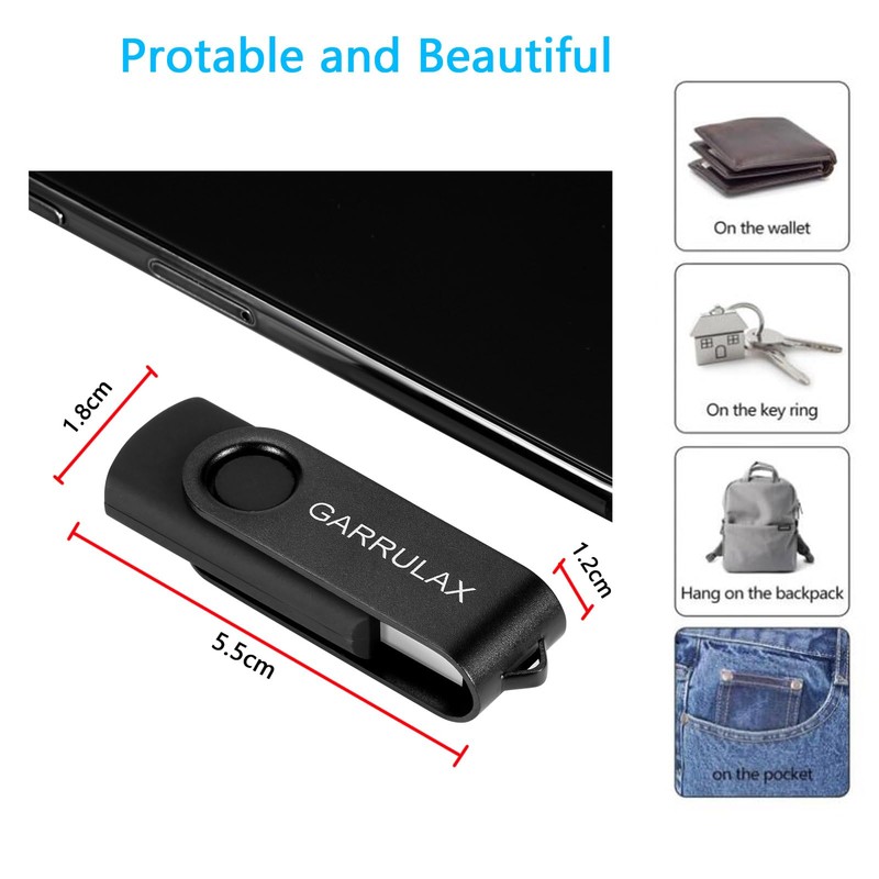 GARRULAX USB Flash Drive, 8GB USB 2.0 Rotatable Memory Stick