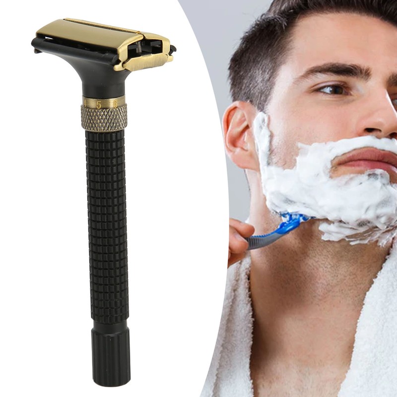 Double Edge Safety Trimmer Reusable Slip Resistant Metal Men Safety