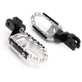 Autobahn88 Motorcycle Footpeg (Front/Rider - Touring-Type with 25mm-Extension), compatible with Kawasaki ZX-6R Ninja ZX-600 (1995-2002) (Silver)
