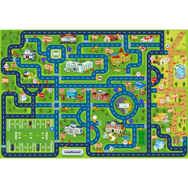 Esup 4'x6' Non-Slip Kids Rugs Perfect for Playrooms, Bedrooms, and