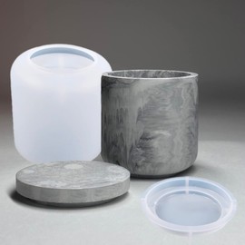 LSLEVA - Caja de almacenamiento con tapas, juego de moldes para velas, moldes creativos de silicona para velas, moldes para botellas de hormigón con tapa para almacenamiento (D)
