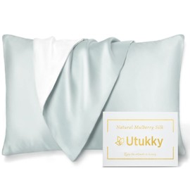 Utukky Silk Tencel Pillowcase, 16.9 x 24.8 inches (43 x 63 cm), Washable, Envelope Type, One-Sided Silk, Pillow Cover, Antibacterial, Anti-Odor, for Sensitive Skin, Gift, All Seasons, Set of 1