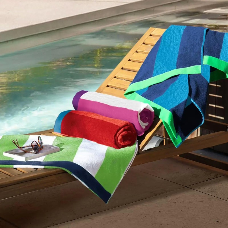fonefunshop Großes Strandtuch, Cabana-Handtuch, übergroß, gestreift, 91 x 172 cm,