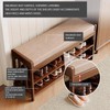 SACSTAR Shoe Rack and Storage Bench for Entryway, 2-Tier Upholstered