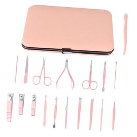 Baluue 18pcs Multi-functional Nail Manicure Set Rose Gold Grooming Tools for Hands Feet and Facial Care Ergonomic Design for Home and Travel Use