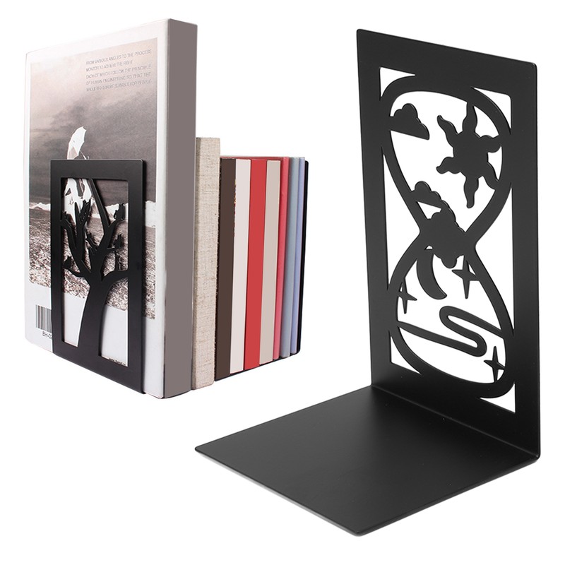 4Pcs Metal Book Ends Orderly Storage Arbitrary Adjustment Smoother Edges