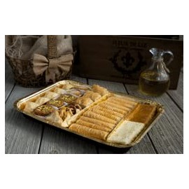 Shatila Food Products Mixed Baklawa Pastries, Assorted Baklava Pastry Gift Tray, Mediterranean Sweets Arabic Desserts, 27-Pieces