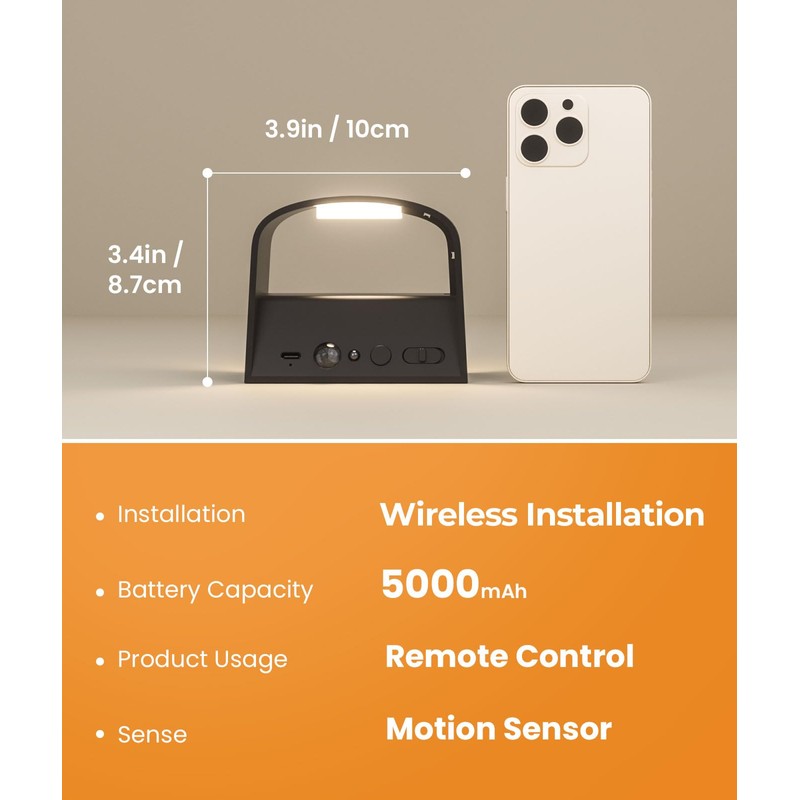 FULEN 4 Pack Motion Sensor Wall Lamp with Remote Control
