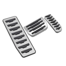 PARSLUCK 3 Pcs Automatic Foot Pedal Pads Foot Accelerator Pedal Covers for Land Rover Range Rover Evoque 2012-2019 Stainless Steel Silver Tone