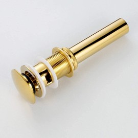Pop Up Sink Drain With Overflow Bouncing Style Stopper Brass Gold Finish