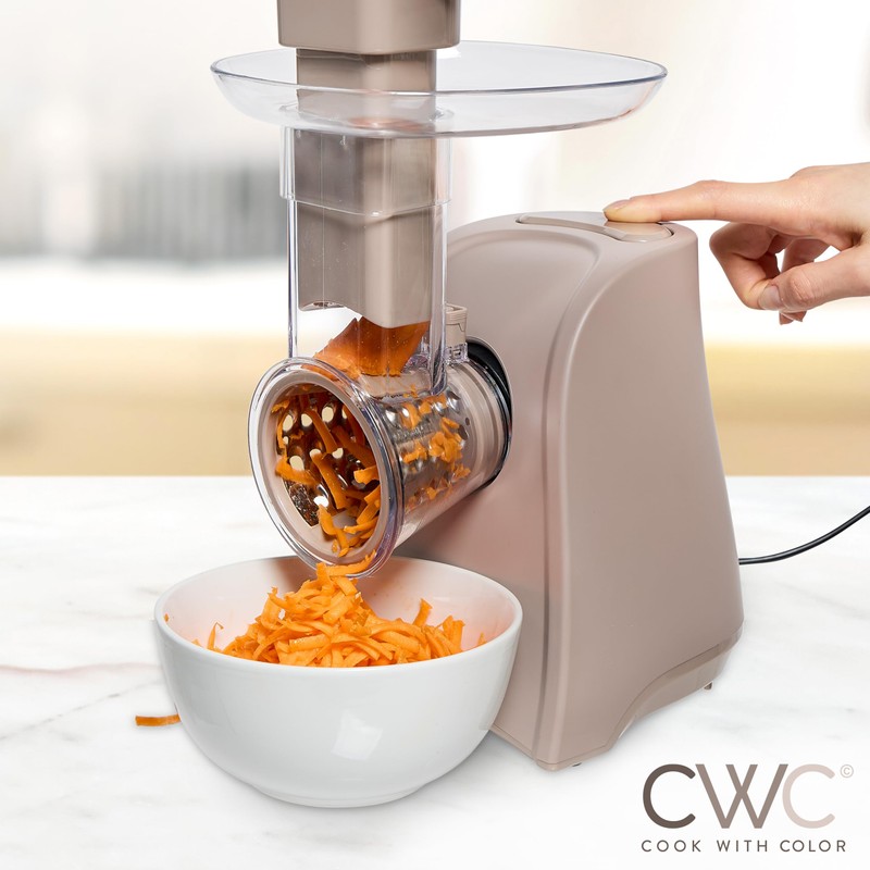 COOK WITH COLOR 5-in-1 Electric Slicer, 150W Food Prep Machine