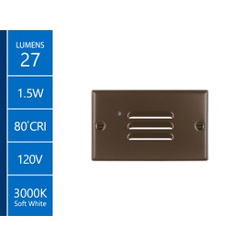 STP2 Horizontal Louvered Oil-Rubbed Bronze LED Step Light with Photocell (STP2L120HOBPC)