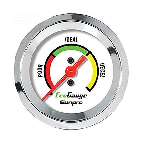 Fuel Economy Gauge Sunpro CP8221, Chrome Bezel, 2", backlit, incl.