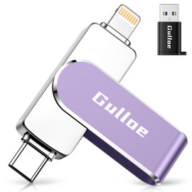 Gulloe Gulloe 256GB Flash Drive Intended for iPhone, Memory Stick Storage for Photos and Videos Backup, Compatible with iPhone iPad Android PC, Plug and Play, No Application Required (Purple)