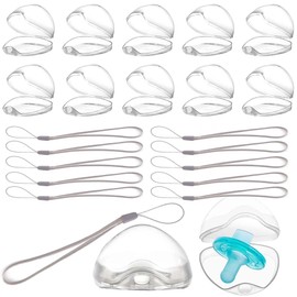 Dummy Box for Baby, Pack of 10, Transparent Dummy Case with Cord, Transparent Dummy Box, Portable Dummy Storage Container, Dummy Box, Dustproof